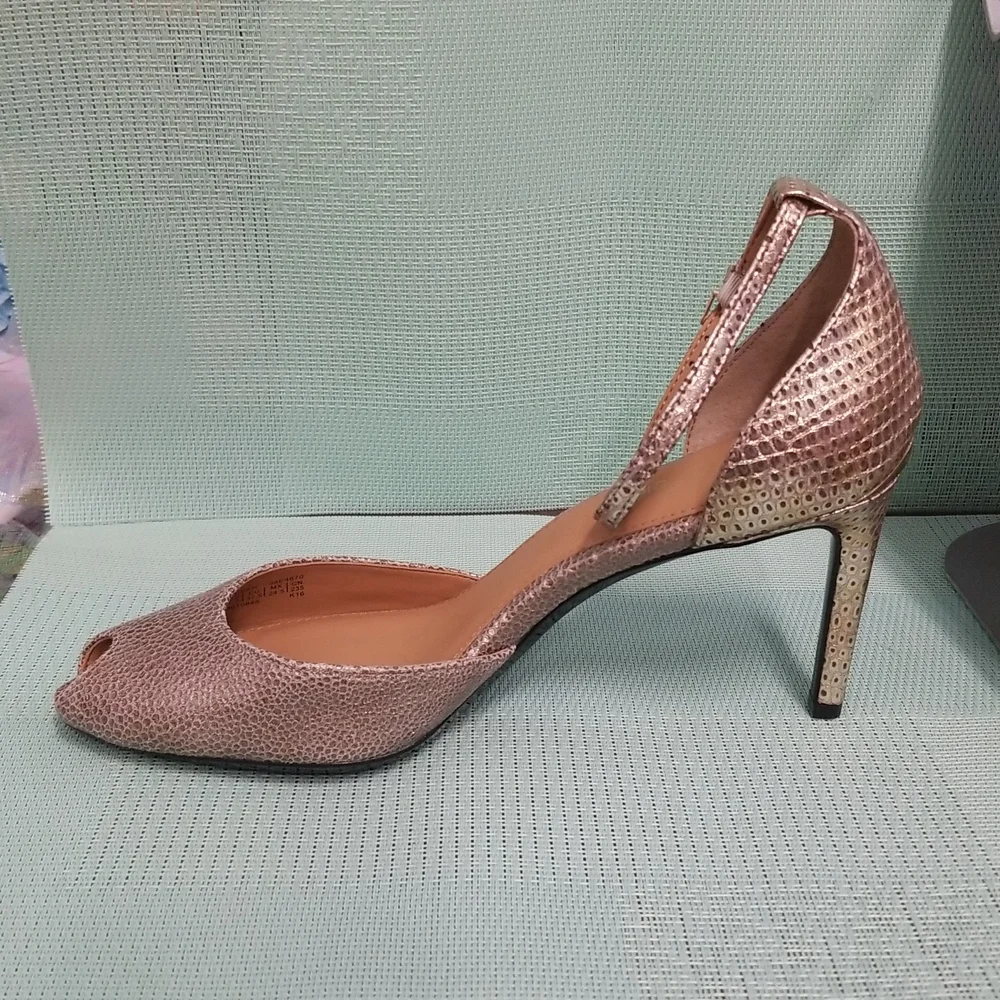 Calvin Klein Gold Peep toe with ankle strap Shoes - Picture 5 of 12